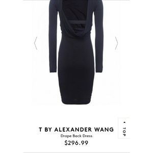NWT T by Alexander Wang Drape Back Dress